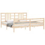 vidaXL Cadre de lit avec tête de lit 200x200 cm bois massif