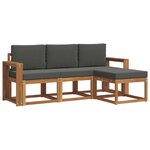 vidaXL Ensemble de canapés d'extérieur 4 pc Naturel et Anthracite