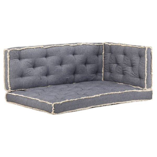 vidaXL Ensemble de coussins de canapé palette 3 Pièces Bleu