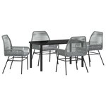 vidaXL Ensemble de salle à manger pour jardin 5 Pièces Gris polyrotin