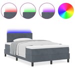 vidaXL Lit à ressorts avec matelas Gris foncé 120 x 190 cm Velours