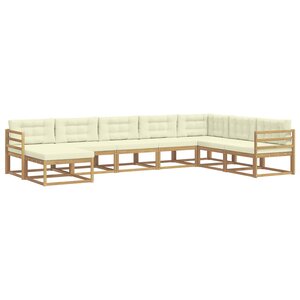 vidaXL Ensemble de canapés d'extérieur 8 pc Blanc et crème
