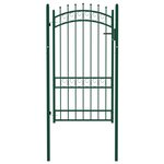 vidaXL Portail de clôture avec pointes Acier 100x175 cm Vert