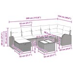 vidaXL Ensemble de canapé de jardin avec coussin 8 Pièces Noir Poly rotin