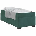vidaXL Cadre de lit avec matelas Vert foncé 90 x 190 cm tissu