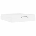 vidaXL Cadre de lit avec matelas Blanc pur 180 x 200 cm Faux cuir