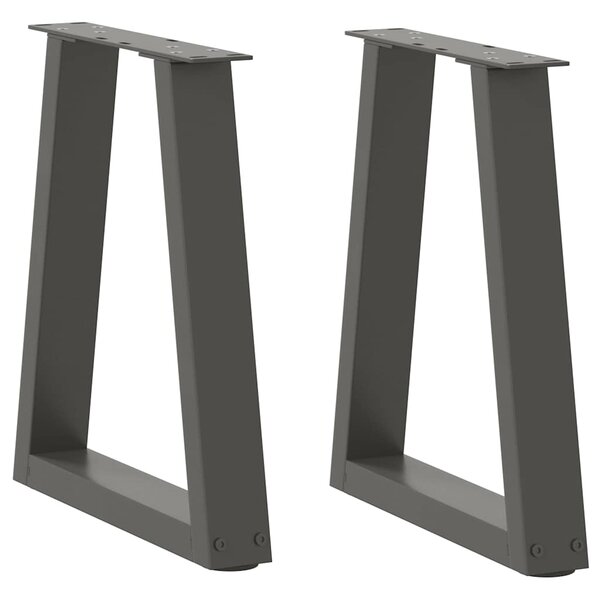 vidaXL Pieds de table basse en forme de V  2 pièces  anthracite  38 x (42-43 3) cm  acier