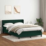 vidaXL Sommier à lattes de lit et matelas vert foncé 160x210cm velours