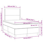 vidaXL Sommier à lattes de lit et matelas gris clair 120x190cm velours