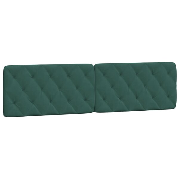 vidaXL Coussin de tête de lit vert foncé 200 cm velours