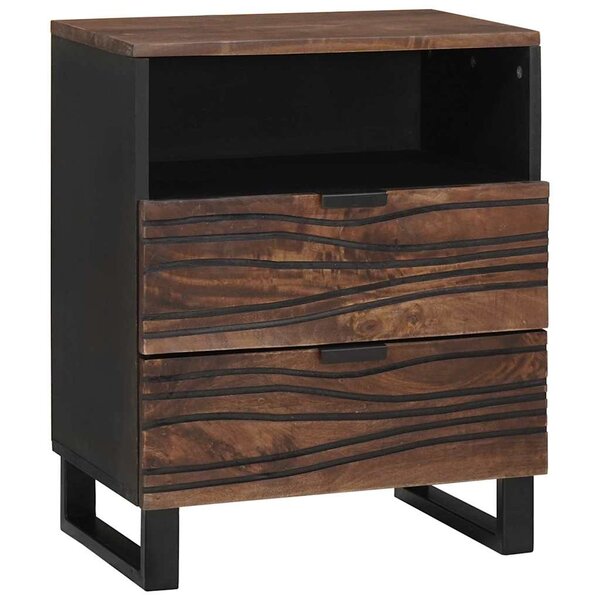 vidaXL Cabinet de chevet Noyer 50 x 33 x 60 cm bois de manguier massif