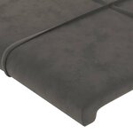 vidaXL Tête de lit à LED Gris foncé 103x16x118/128 cm Velours