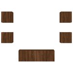 vidaXL Meuble TV muraux 5 Pièces avec lumières LED chêne marron