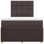 vidaXL Sommier à lattes de lit et matelas marron foncé 120x190cm tissu