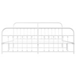 vidaXL Cadre de lit métal sans matelas et pied de lit blanc 193x203 cm