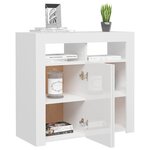 vidaXL Buffet avec lumières LED blanc brillant 80x35x75 cm