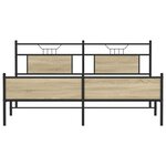 vidaXL Cadre de lit en métal sans matelas chêne sonoma 183x213 cm