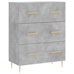 vidaXL Buffet haut Gris béton 69 5x34x180 cm Bois d'ingénierie