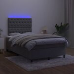 vidaXL Sommier à lattes de lit avec matelas LED gris foncé 120x190 cm