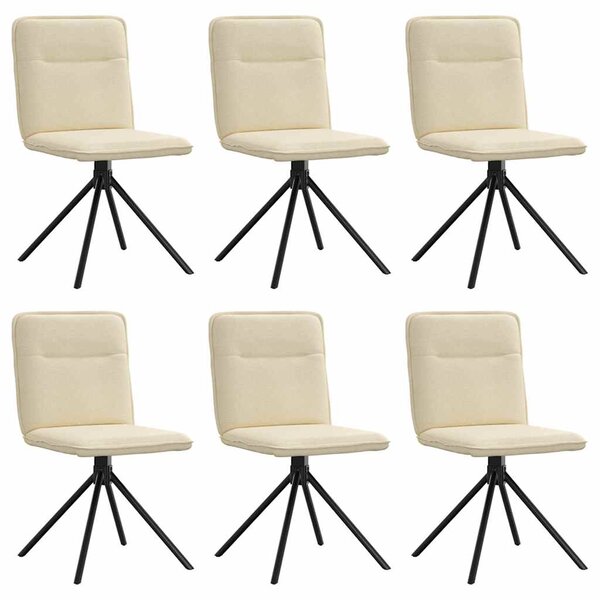vidaXL Chaises à manger lot de 6 crème tissu