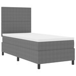 vidaXL Lit Box Spring avec Matelas et Lumière LED Grise Simple en Tissu Corduroy