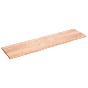 vidaXL Dessus de table marron clair bois chêne massif traité