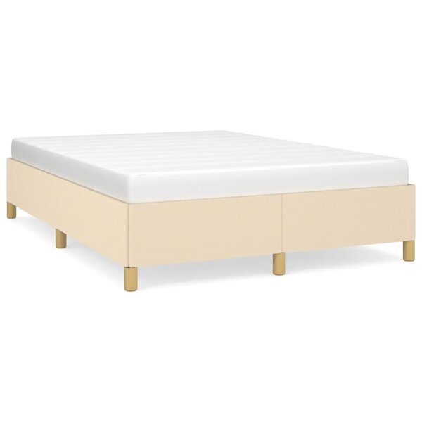 vidaXL Cadre de lit sans matelas crème 140x190 cm tissu