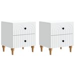 vidaXL Cabinet de chevet avec tiroir 2 Pièces Blanc 43 x 34 5 x 48 cm