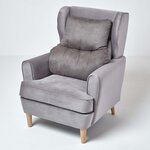 Coussin lombaire ergonomique en suédine  Gris foncé - HOMESCAPES