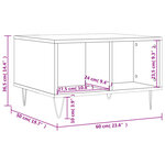 vidaXL Table basse Blanc brillant 60x50x36 5 cm Bois d'ingénierie