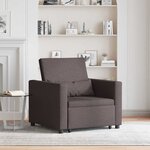 vidaXL Canapé Lit Simple Marron foncé 90 x 165 x 87 cm tissu