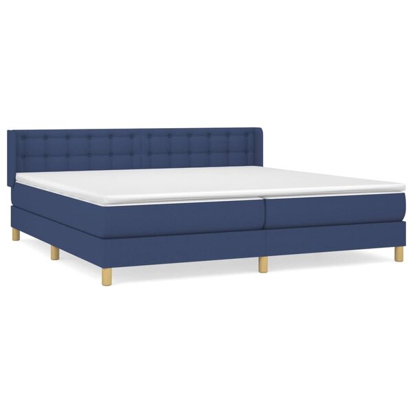 vidaXL Sommier à lattes de lit avec matelas Bleu 180x200 cm Tissu
