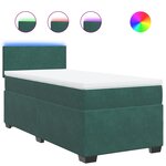 vidaXL Sommier à lattes de lit et matelas Vert foncé 80x200 cm Velours