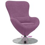 vidaXL Fauteuil œuf Violet Velours