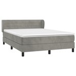 vidaXL Sommier à lattes de lit et matelas Gris clair 140x190cm Velours