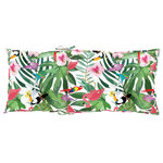 vidaXL Coussins de chaise de jardin dossier haut lot de 2 multicolore