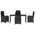 vidaXL Ensemble de salle à manger pour jardin 5 Pièces Noir polyrotin