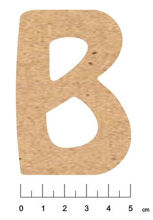 Alphabet en bois MDF adhésif 7 5cm Lettre B