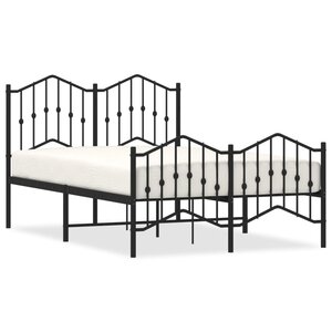 vidaXL Cadre de lit métal sans matelas avec pied de lit noir 120x200cm