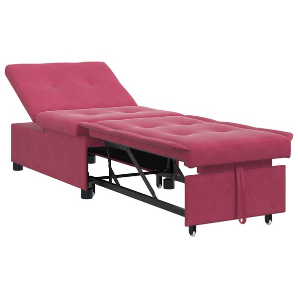 vidaXL Canapé-lit 3-en-1 Design extractible Bordeaux Velours