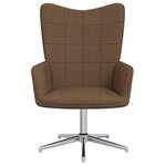 vidaXL Chaise de relaxation avec tabouret Marron Tissu