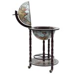 vidaXL Bar sous forme de globe Bois d'eucalyptus Bleu