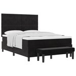 vidaXL Lit à Cadre avec Matelas & Banc Noir 160x200 cm Velours