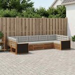 vidaXL Ensemble de canapés d'extérieur 7 Pièces Naturel et gris clair