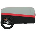 vidaXL Remorque de vélo noir et rouge 45 kg fer