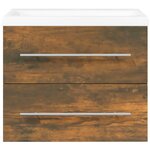 vidaXL Meuble lavabo avec bassin intégré Chêne fumé Bois d'ingénierie