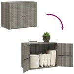 vidaXL Armoire de rangement jardin Gris 100x55 5x80 cm Résine tressée