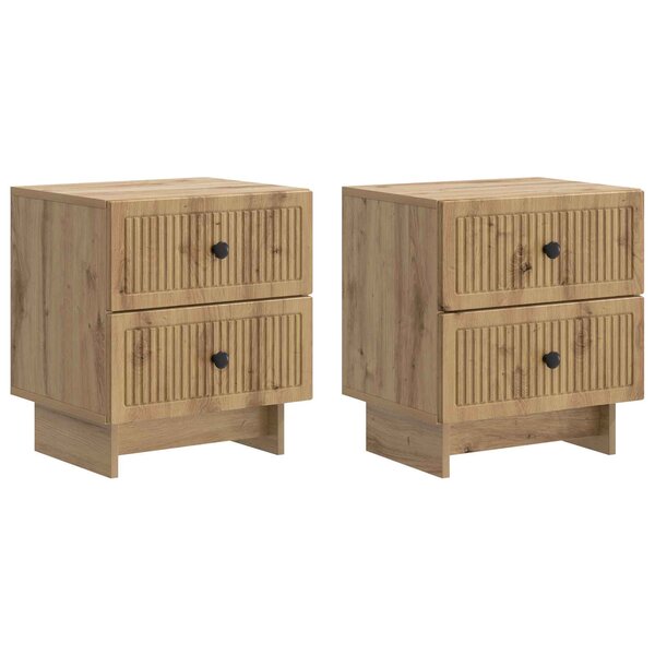 vidaXL Cabinet de chevet 2 Pièces Chêne artisanal 43 x 34 5 x 47 5 cm