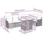 Ensemble de 7 canapés de jardin vidaXL avec coussins gris en poly rotin
