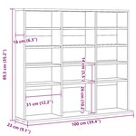 vidaXL Armoire à CD chêne artisanal 100x23x89 5 cm bois d'ingénierie